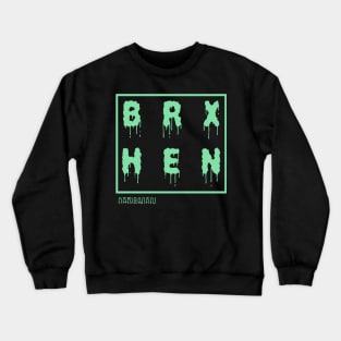 Cryptic dipping green alphabet letters Crewneck Sweatshirt